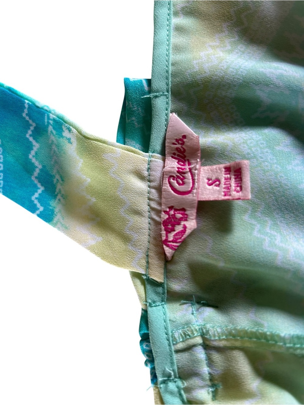 Candie’s Blue Aqua Tie Back Tank Top - Picture 6 of 8
